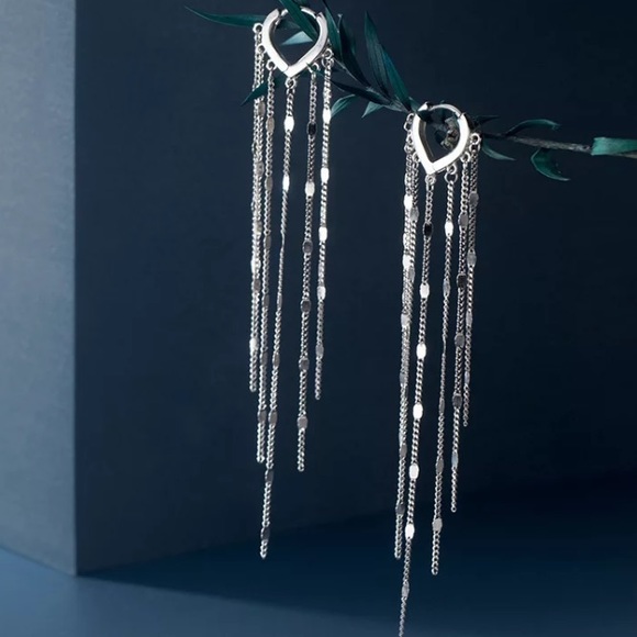 🤍Insta earrings dangle earrings white gold plated  earrings - Picture 1 of 5